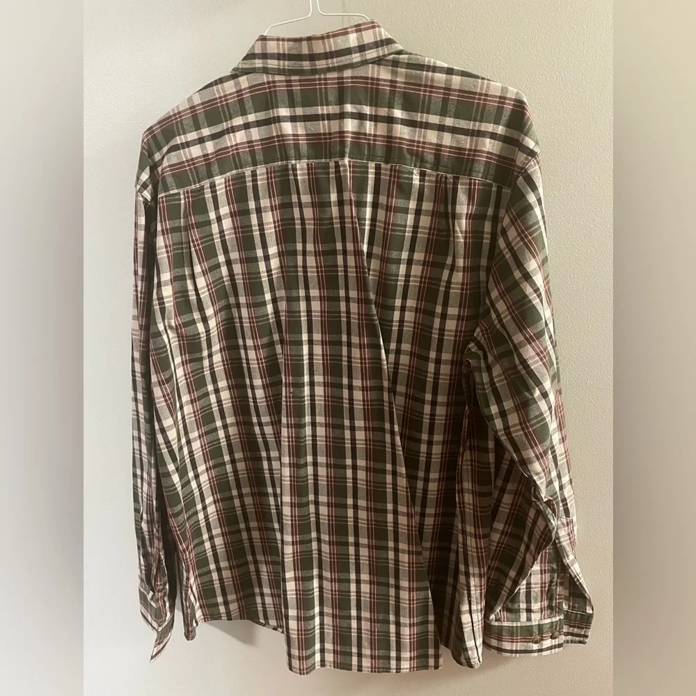 C.E. Schmidt Workwear Men's Casual Plaid Shirt Green and White XL - Picture 5 of 5